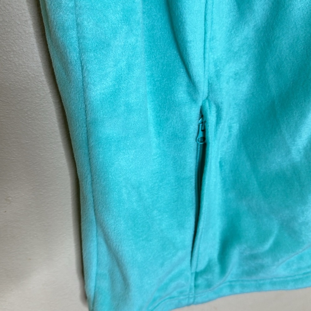 Columbia Fleece Vest Size 2X Mint Green Side Zipper Pockets Lightweight New - Picture 3 of 12